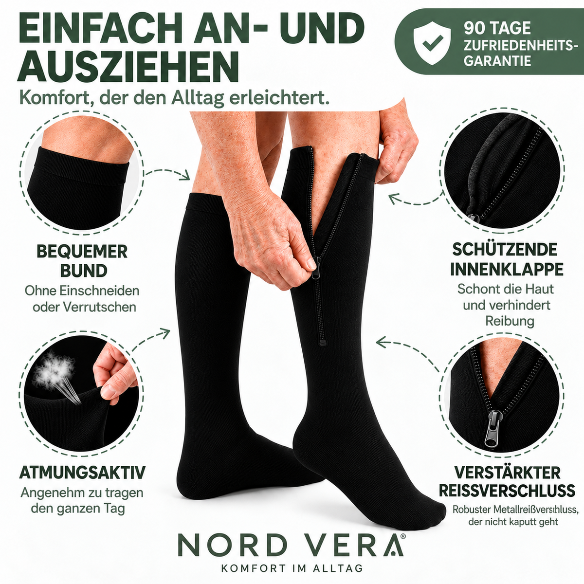 Nord Vera™ Stützstrümpfe mit Reißverschluss